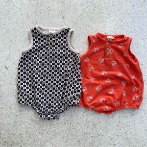 🌟BUNDLE DEAL🌟 Cat & Jack Baby Romper Duo - Navy & Red with Cream, Sz 18-24 mo